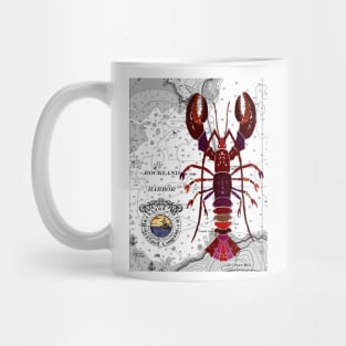 Rockland Maine Lobster Print Dark Mug